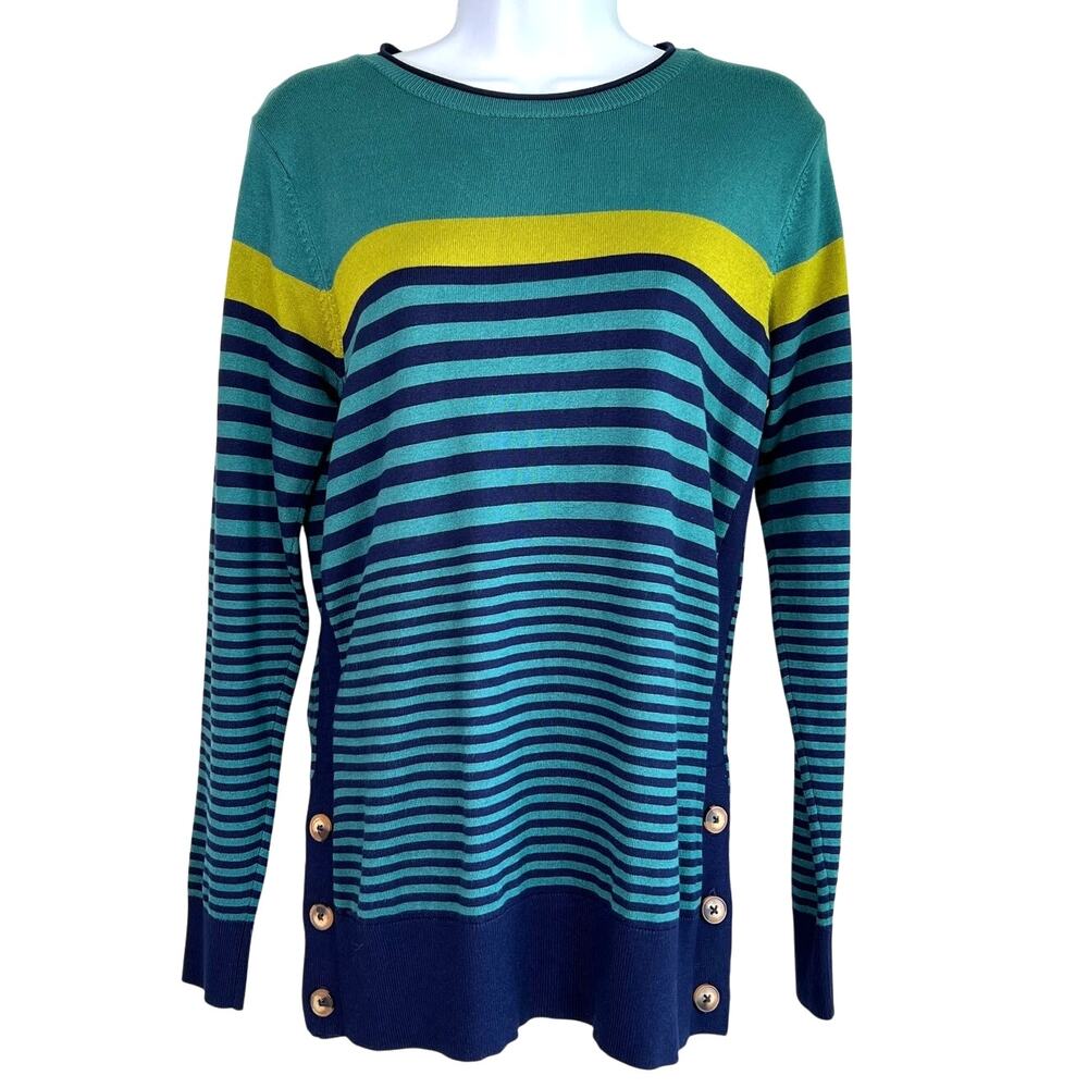 ISLE Womens Striped Long Sleeve Sweater‎ UK Size S Preppy Coastal Nautical Work